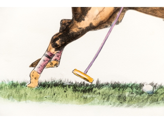 Francisque Rebour (French, 1890-1930) Lithograph, Polo Player