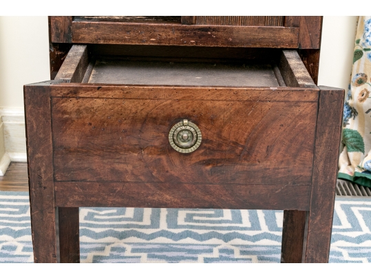 19th C. Mahogany Bedside Cabinet With Tambour Door