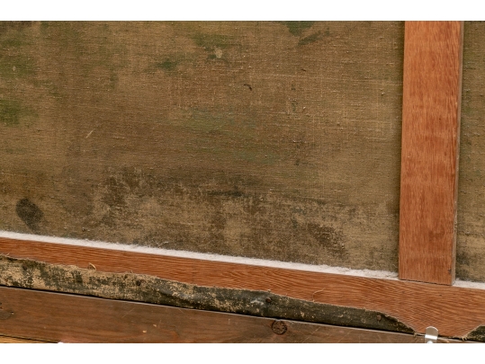 Large Antique Oil On Canvas, 