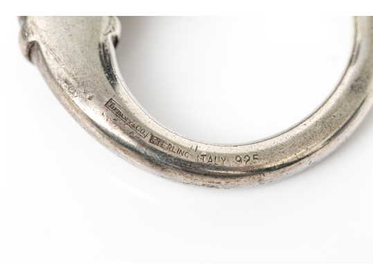 Tiffany & Co. Sterling Silver Beautiful Hound Ouroboros Key Ring, With Felt