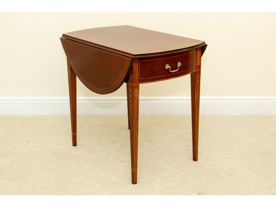 Pair Kindel Winterthur Collection Mahogany Inlaid Pembroke Tables
