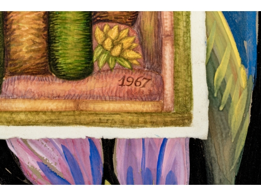 Collection Of A Variety Of Watercolors With Willi Hartung And Two Color Prints 