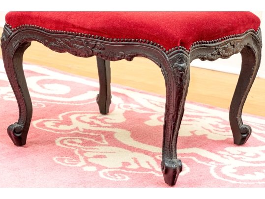 Pair Of Custom Upholstered Louis XV Style Stools