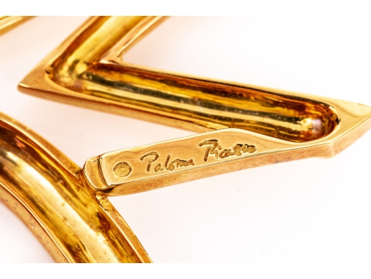 Tiffany & Co. 18k Yellow Gold Paloma PIcasso Impactful Jumbo Graffiti Celestial Star Brooch