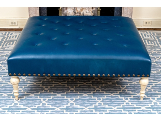 Oversized Leather Upholstered Ottoman