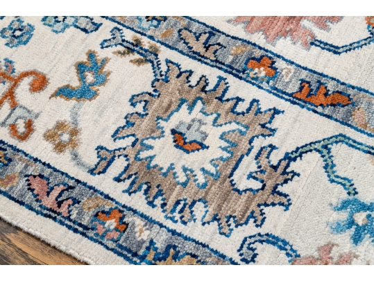 Soft Hand Knotted Wool Turkish Knot Room Size Carpet, 12' X 9', New