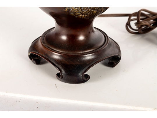 Chinese Brass Vase Converted Table Lamp