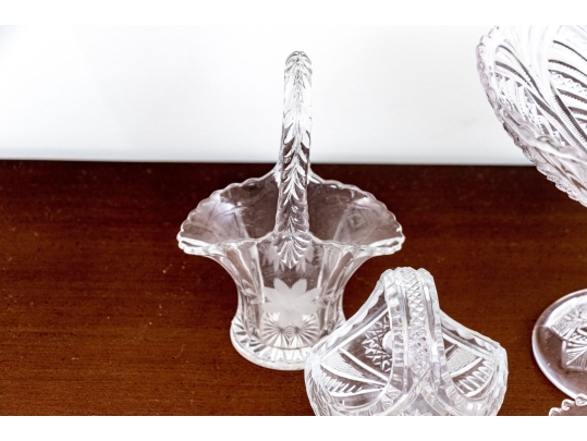 Collection Of Six Pressed Glass Table Pieces