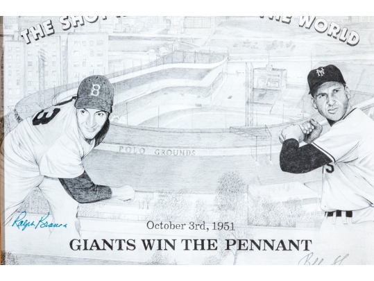 Collection Of Four Antique And Vintage Major League Baseball Posters With 1951 Pennant Poster