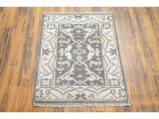 Hand-Knotted Wool Indian Oushak, 3’1” X 2’2