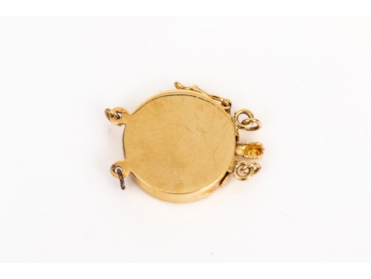 14k Yellow Gold Striking Vintage Double Strand Pearl/bead Clasp, Matte Finished Top