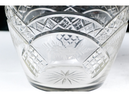 Two Antique Cut Glass And Silverplate Biscuit Jars