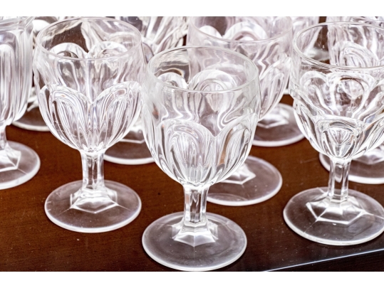 Assembled Twenty-Six Piece Flint Style Glass Goblets