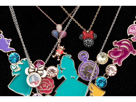 Disney Collection Of Themed Jewelry Pieces, Including A Boxed Disney Parks/Pandora Bracelet