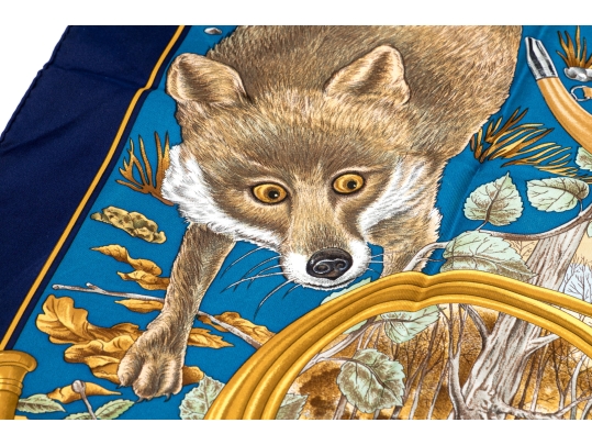 Hermès Fabulous Chasse Au Bois Woodland Scene Silk Scarf