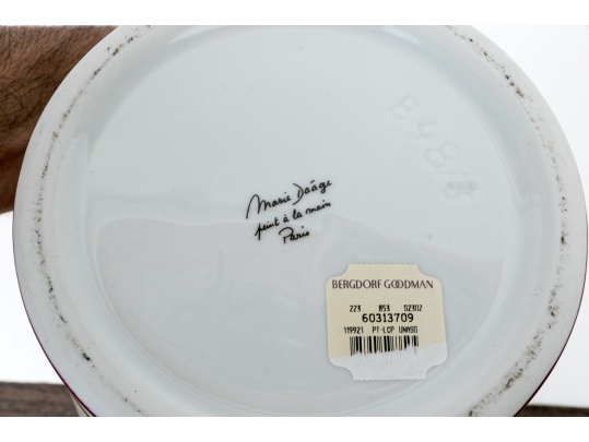 Pair Of Marie Daage Paris Hand Painted Porcelain Cache Pots