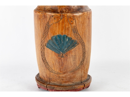 Carved Asian Bamboo Brush Vase