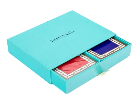 Tiffany & Co. Vintage Double Set Of Playing Cards, One Pack Is Sealed, Boxed Set