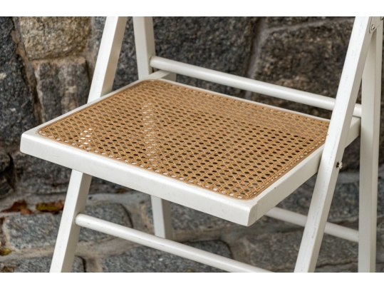 Set Of Eight Folding Chairs With Cane Seats