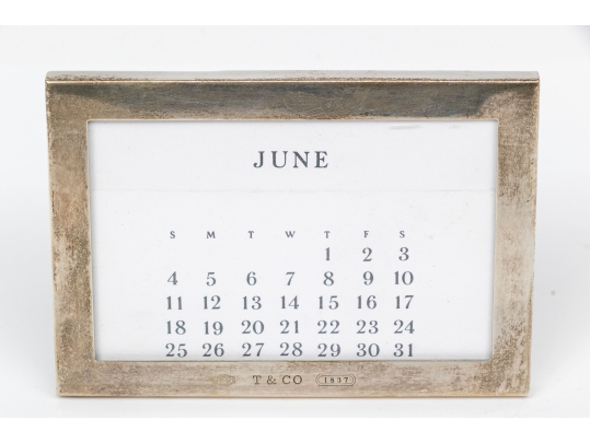 Tiffany & Co. Sterling Silver Framed Perpetual Desk Calendar