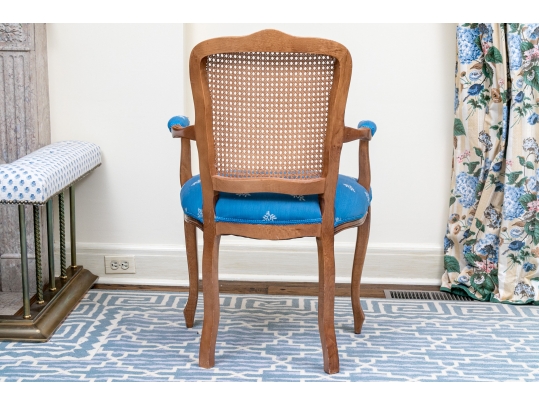 Carved Fruitwood And Cane Back Fauteuil