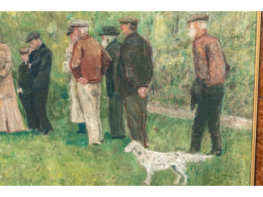Rossiter Snyder Oil On Canvas Painting, Gathering In A Forest