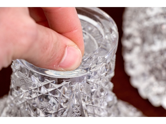 Fabulous American Brilliant Cut Crystal Footed Compote Bowl