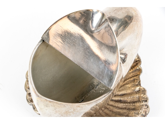 Antique English Victorian Silverplate Nautilus Spoon Warmer