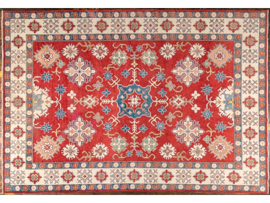 HAND KNOTTED ROOM SIZE PAKISTAN KAZAK WOOL CARPET, APX 9 X 12, NEW
