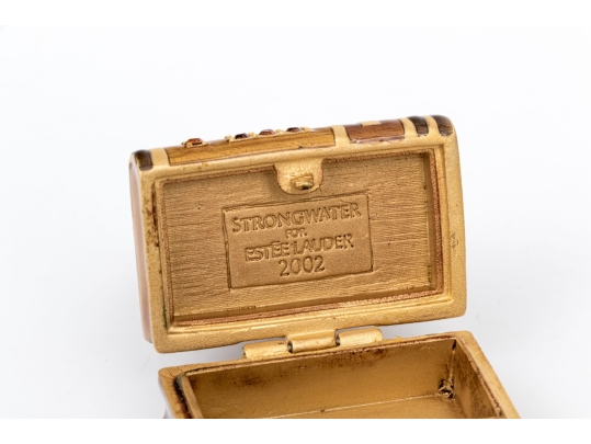 Jay Strongwater For Estee Lauder Tiny 2002 Trinket Box With Picture Frame