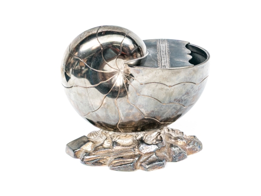 Antique English Silverplate Nautilus Spoon Warmer