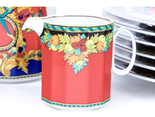 Seventeen Piece Set Of Versace Le Roy Soleil China Serving Wares