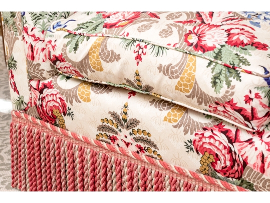 Custom Upholstered Sofa With Bullion Fringe