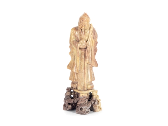 Chinese Soapstone Carving Of Shou Lao God Of Longevity