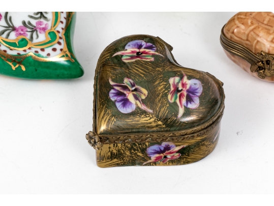 Collection Of Four Hand Painted Limoges Boxes
