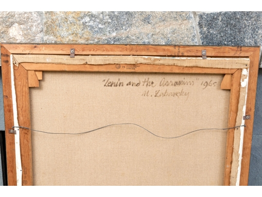 Melvin Joel Zabarsky (American, 1932-2019) ”Lenin And The Assassins” Oil On Canvas Painting, 1965