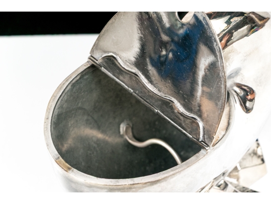 Antique English Victorian Silverplate Nautilus Spoon Warmer