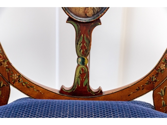 Adams Style Shield Back Painted Armchair