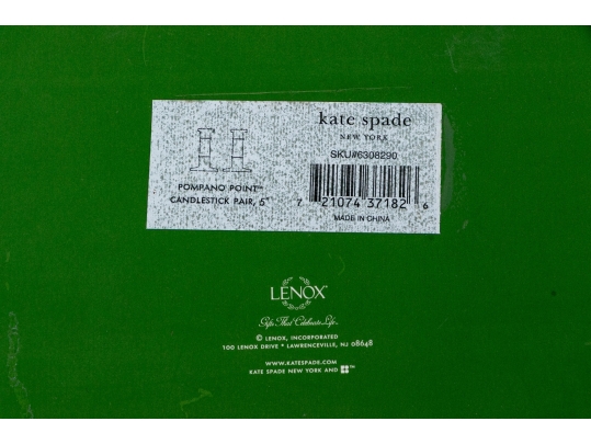 Pair Of Kate Spade By Lenox Silverplate Candlesticks- Pompano Point Style, Boxed