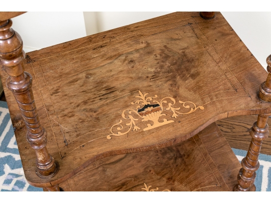 Tiered Stand With Marquetry And Pierced Back Gallery
