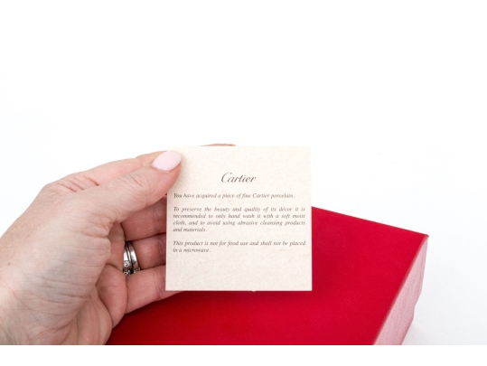 Cartier Trinity Motif Limoge Porcelain Trinket Tray, With Box