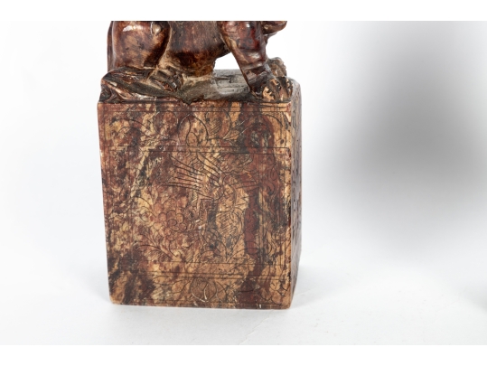 Vintage Carved Soapstone Asian Foo Dog Bookends