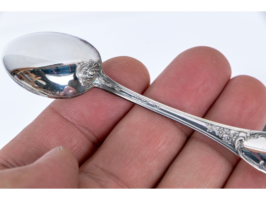 Pair Of Buccellati Monte Mario Pattern Silverplate Demitasse Spoons