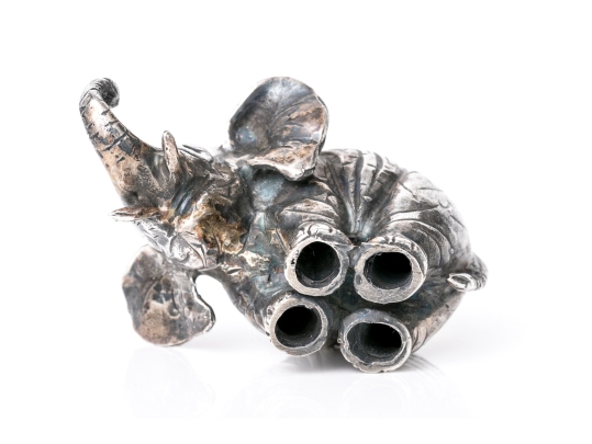 Buccellati Sterling Silver Miniature Delightful Standing Elephant, Retail $660