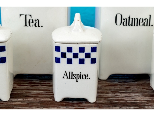 Set Of Seven German Lidded Kitchen Storage