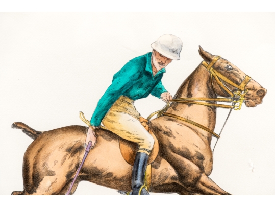 Francisque Rebour (French, 1890-1930) Lithograph, Polo Player