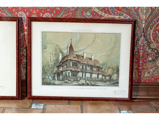 Two Signed French Architectural Artworks