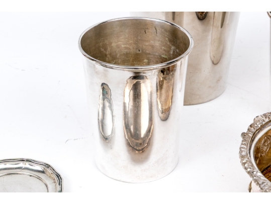 Assembled Thirteen Piece Silver Plated Wine Serving Lot