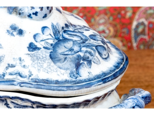 Decorative Twin Handled And Footed Vegetable Tureen With Lid