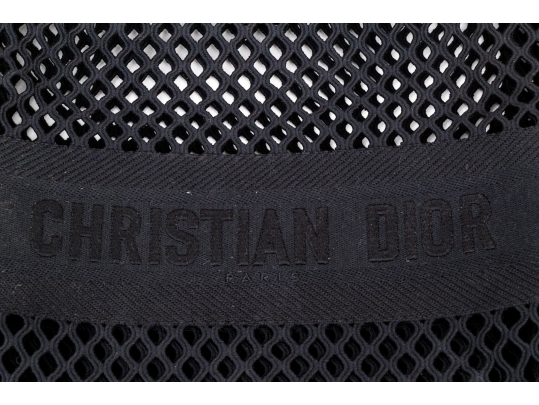 Christian Dior Large Black Fabric Mesh Book Tote Bag